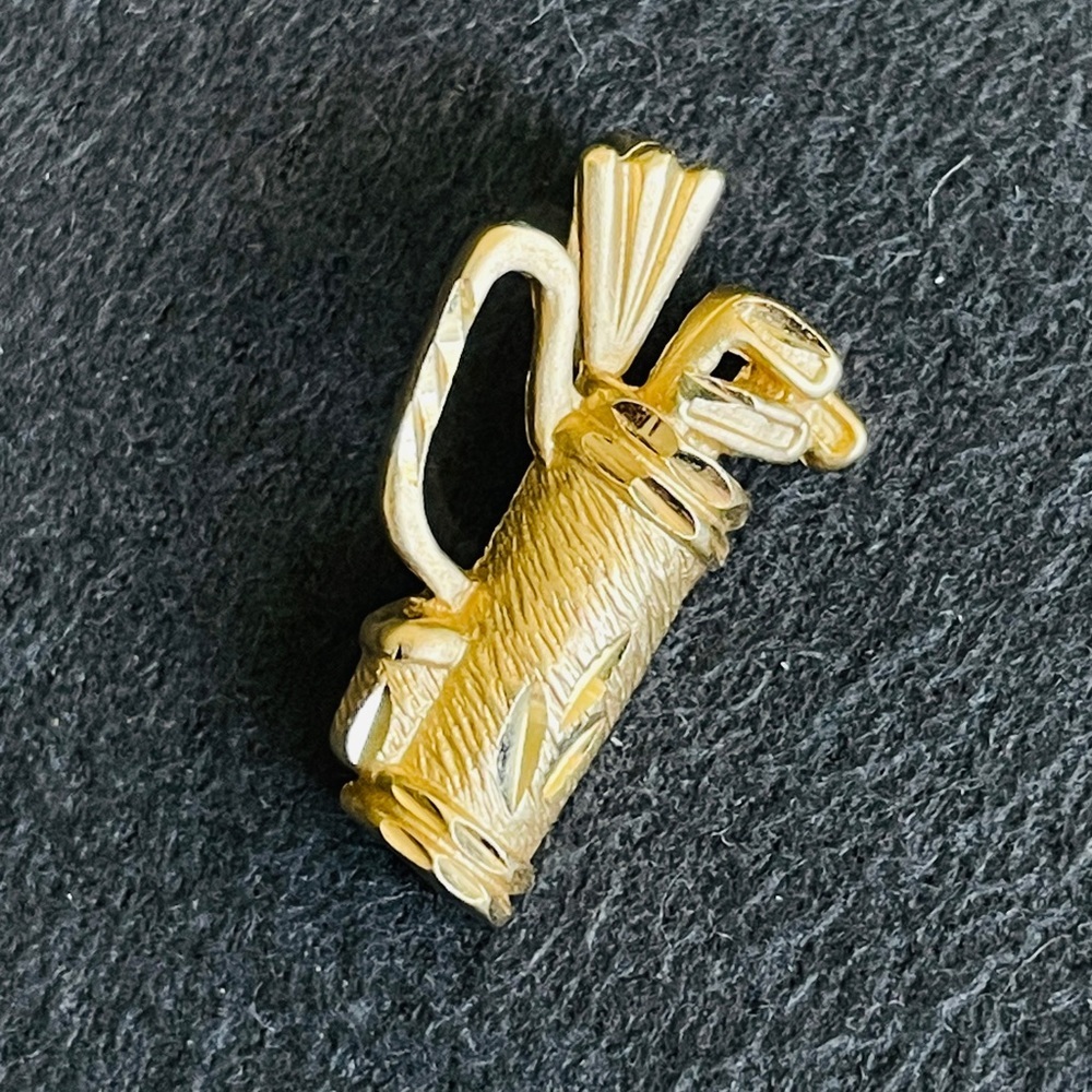 14k Gold Golf Bag Charm Golfers Club Pendant Necklace by Michael Anthony